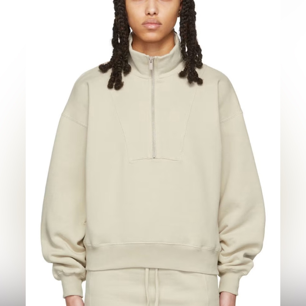 ESSENTIAL FEAR OF GOD - QuarterZip Size Small Beige Color